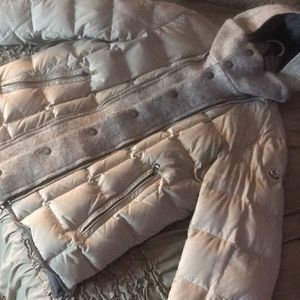 Moncler Mens Tan removable wool coat